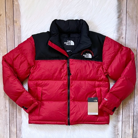 The North Face Women’s 1996 Retro Nuptse Red And Black Jacket - Picture 1 of 11